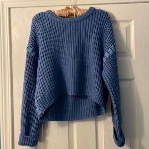 Cinq a Sept periwinkle cropped sweater